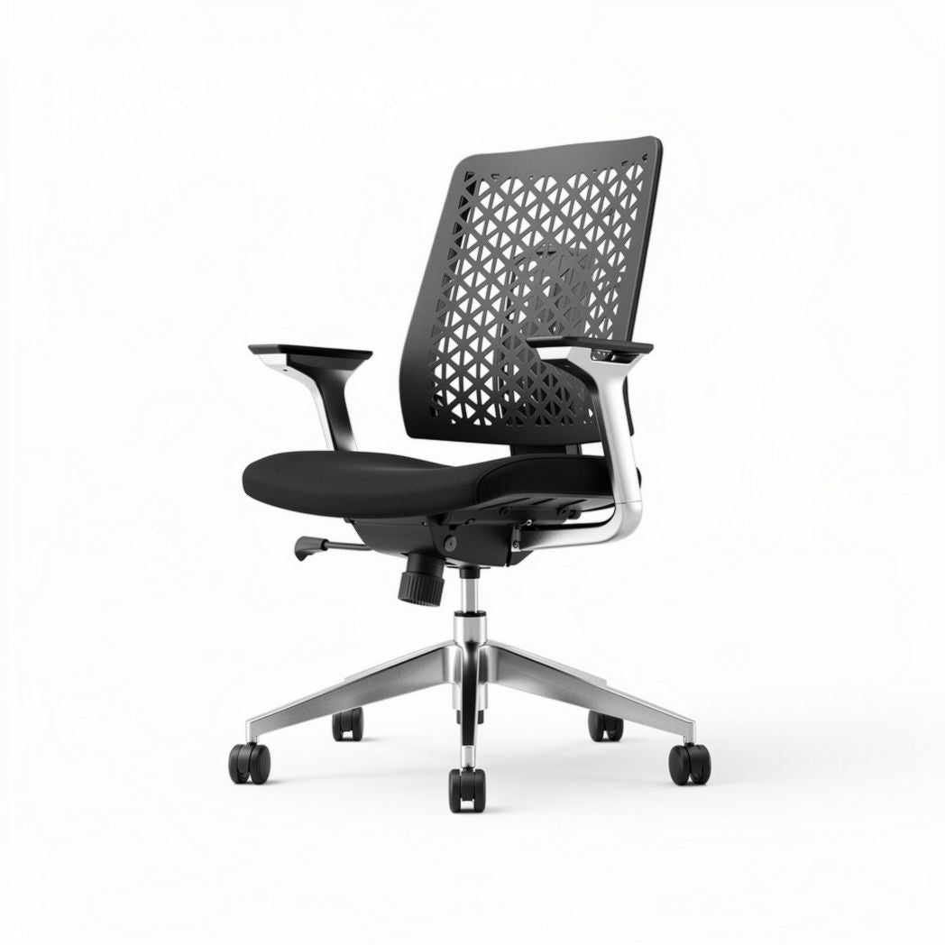 Sedia da ufficio ergonomic con schienale in rete nera e base in metallo 60 x 60 x 100cm