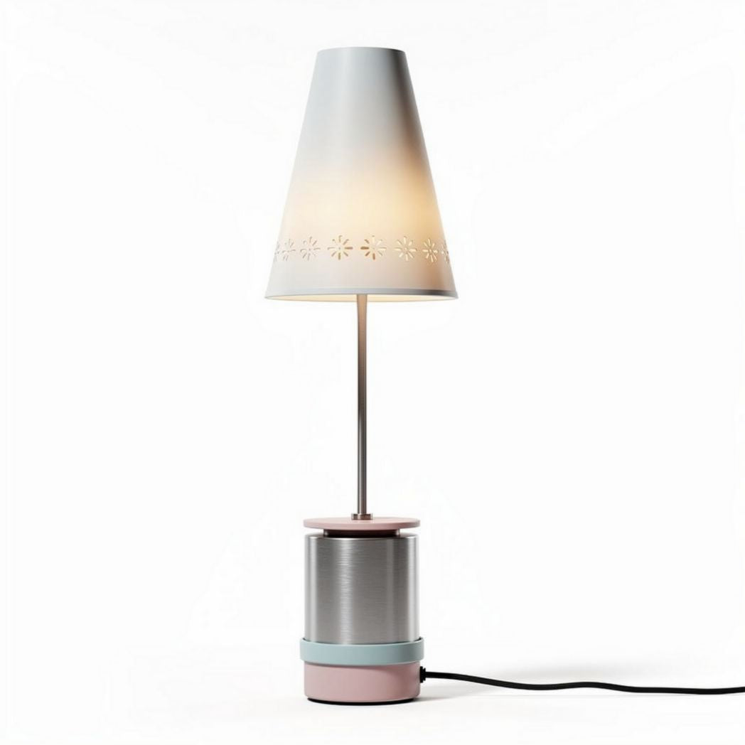 Lampada da tavolo moderna in metallo e plastica colori pastello 20 x 20 x 50cm