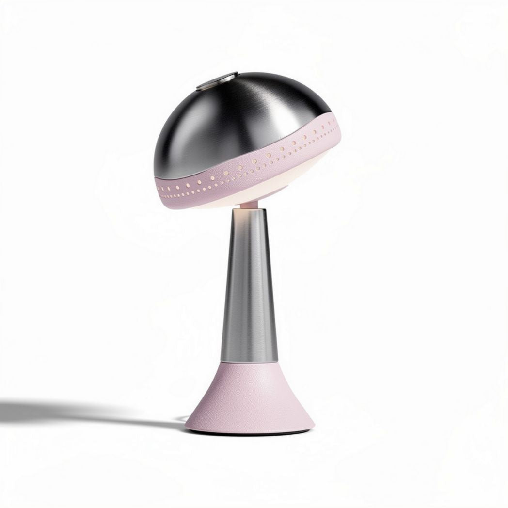 Lampada da tavolo in metallo e plastica rosa 20 x 20 x 35cm con luce regolabile