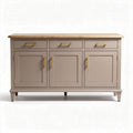 Credenza in legno massello con piano in finitura naturale e tre cassetti 150 x 45 x 85cm